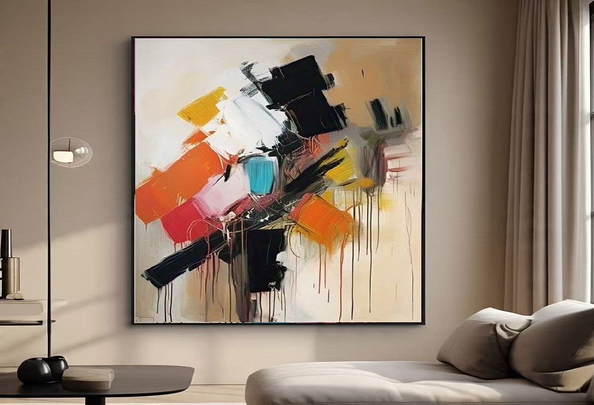 Handcrafted Abstract Painting, Modern Wall Art for Home Decor AB0004C