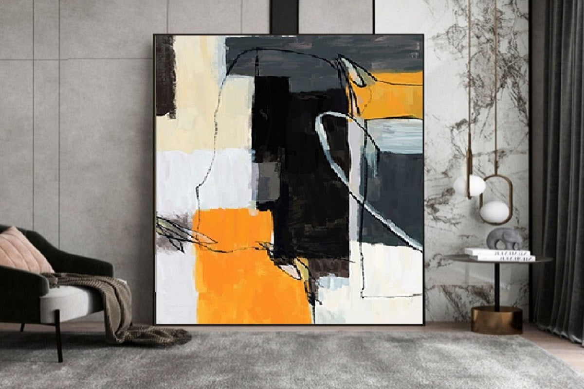 Handcrafted Abstract Painting, Modern Wall Art for Home Decor AB0014C
