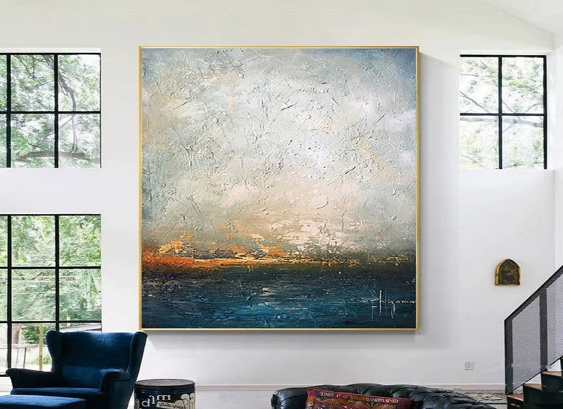Handcrafted Abstract Painting, Modern Wall Art for Home Decor AB0017C