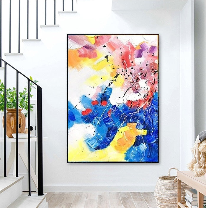 Handcrafted Abstract Painting, Modern Wall Art for Home Decor AB0023A