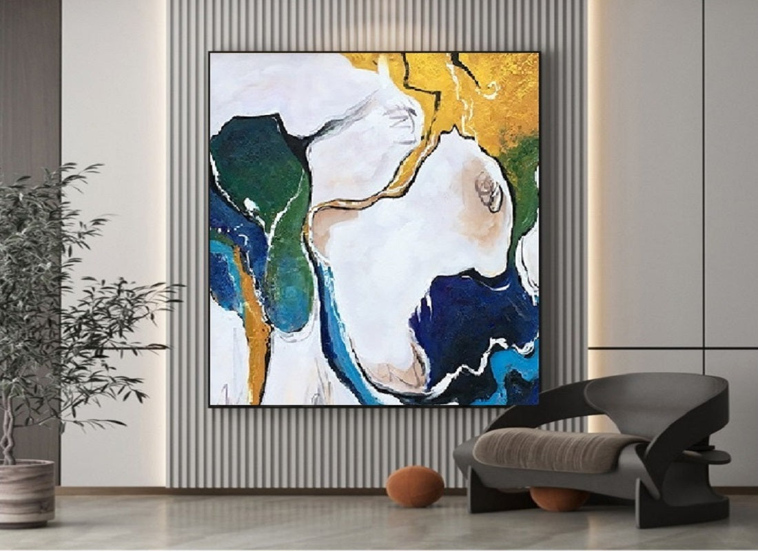 Handcrafted Abstract Painting, Modern Wall Art for Home Decor AB0030C