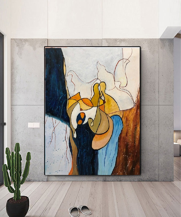 Handcrafted Abstract Painting Fine Wall Art For Homedecor AB0032A