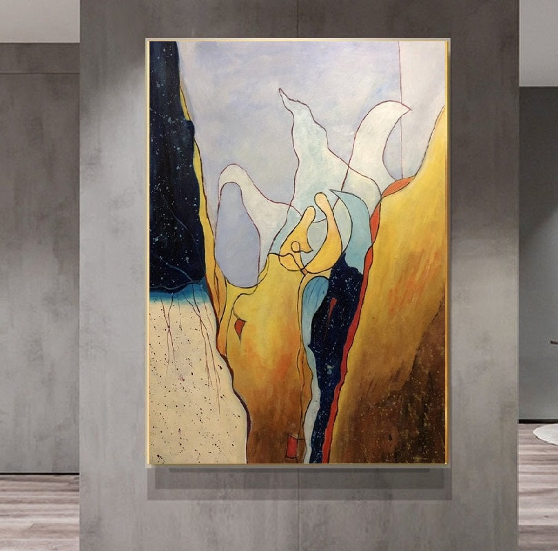 Handcrafted Abstract Painting, Modern Wall Art for Home Decor AB0033A