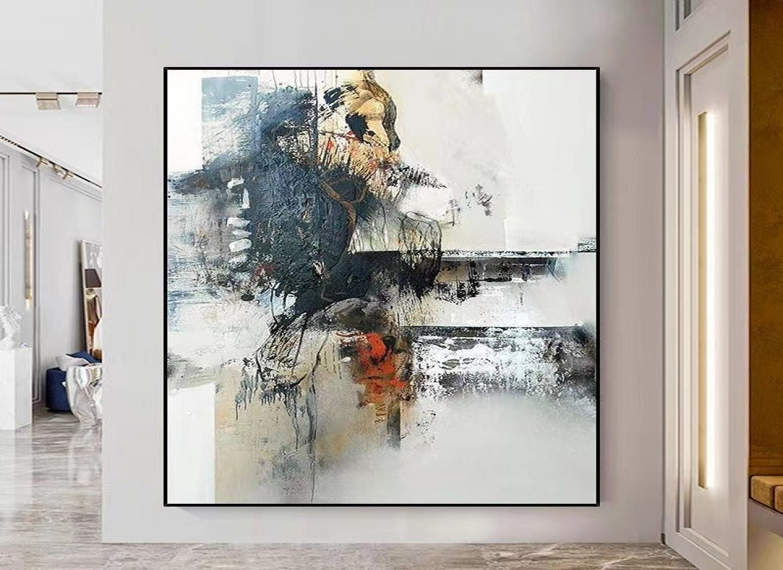 Handcrafted Abstract Painting, Modern Wall Art for Home Decor AB0052C