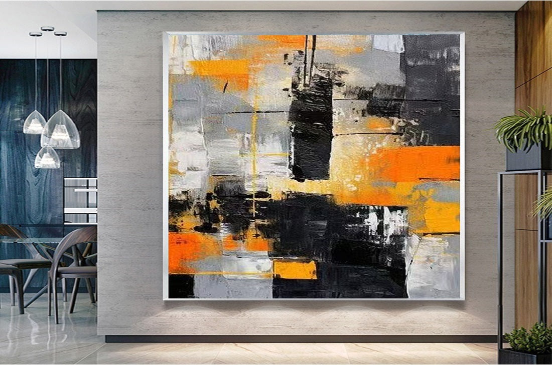 Handcrafted Abstract Painting, Modern Wall Art for Home Decor AB0058C