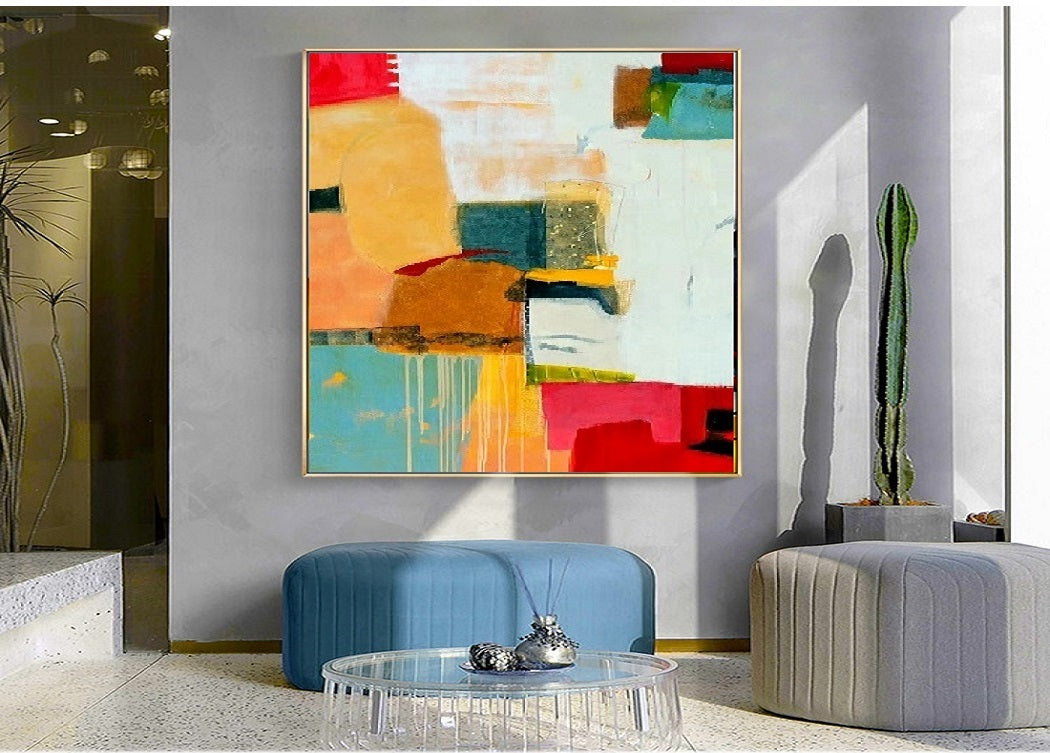 Handcrafted Abstract Painting, Modern Wall Art for Home Decor AB0059C