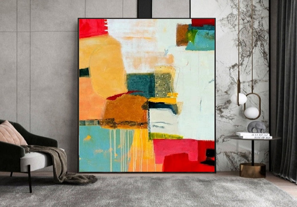 Handcrafted Abstract Painting, Modern Wall Art for Home Decor AB0059C