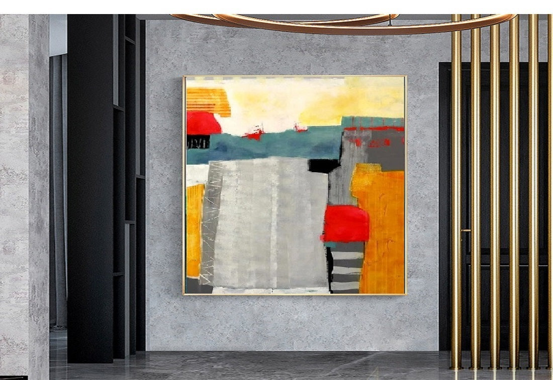 Handcrafted Abstract Painting, Modern Wall Art for Home Decor AB0061C
