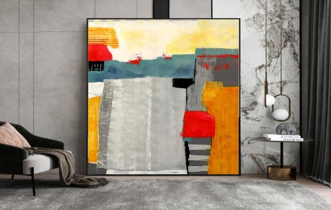 Handcrafted Abstract Painting, Modern Wall Art for Home Decor AB0061C