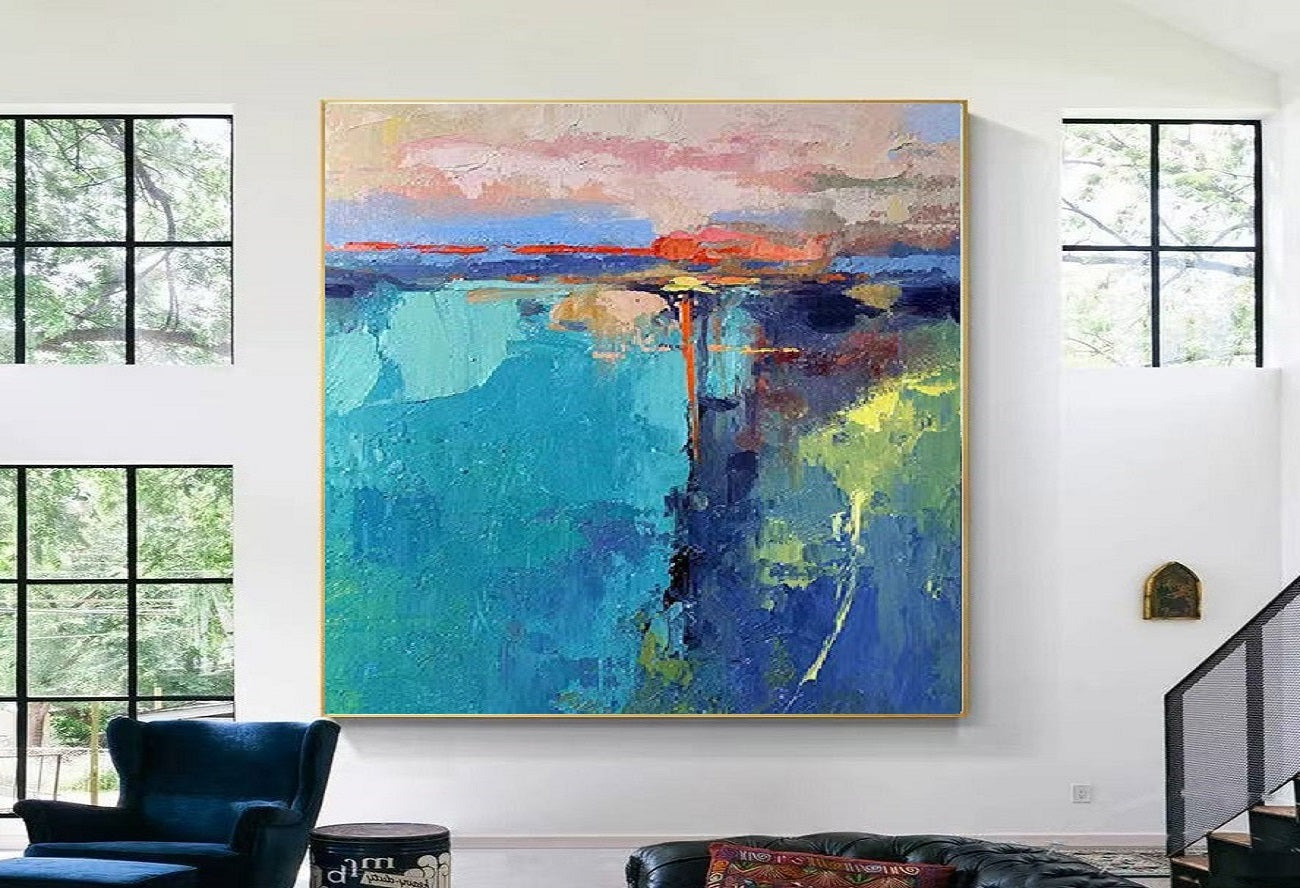 Handcrafted Abstract Painting, Modern Wall Art for Home Decor AB0067C