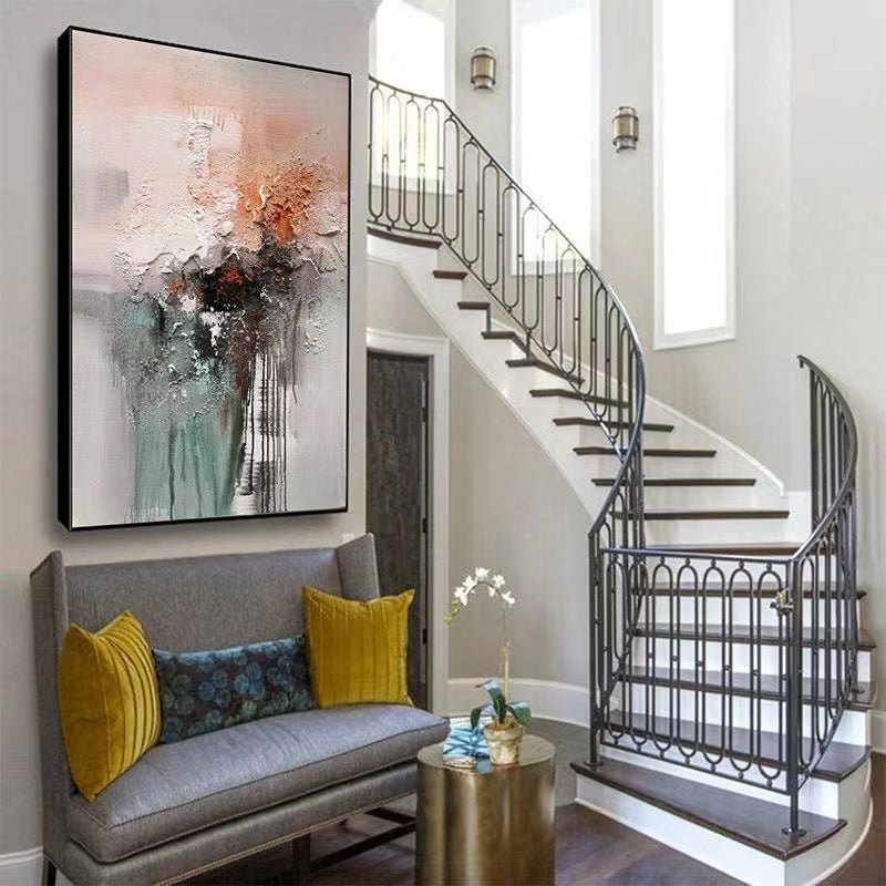 Handcrafted Abstract Painting, Modern Wall Art for Home Decor AB0076A