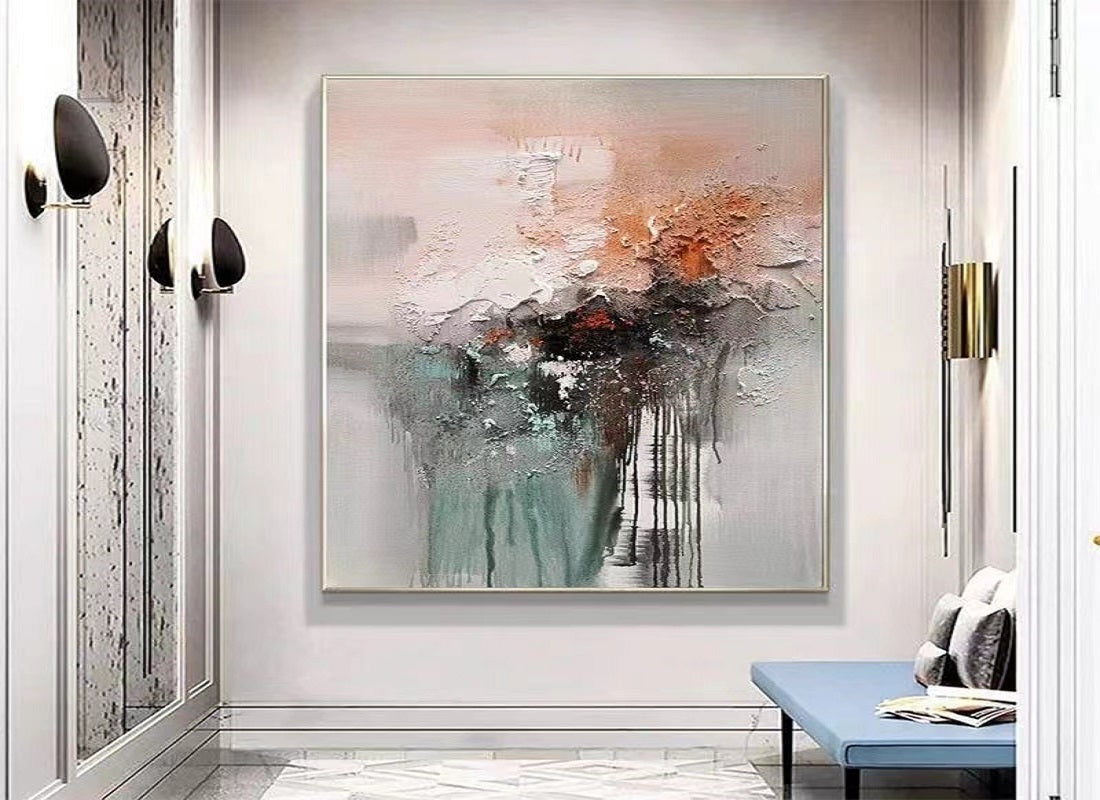 Handcrafted Abstract Painting, Modern Wall Art for Home Decor AB0076C