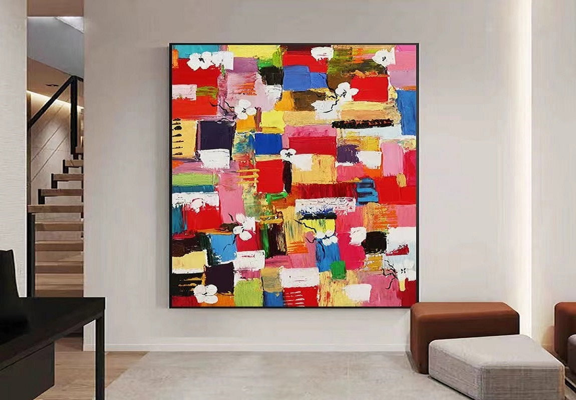 Handcrafted Abstract Painting, Modern Wall Art for Home Decor AB0077C