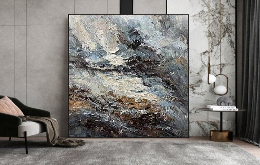 Handcrafted Abstract Painting, Modern Wall Art for Home Decor AB0079C