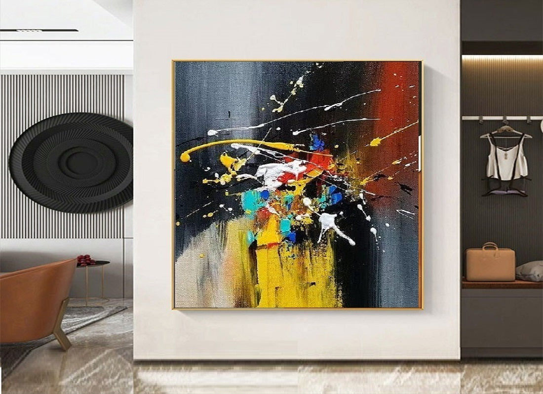 Handcrafted Abstract Painting, Modern Wall Art for Home Decor AB0085C