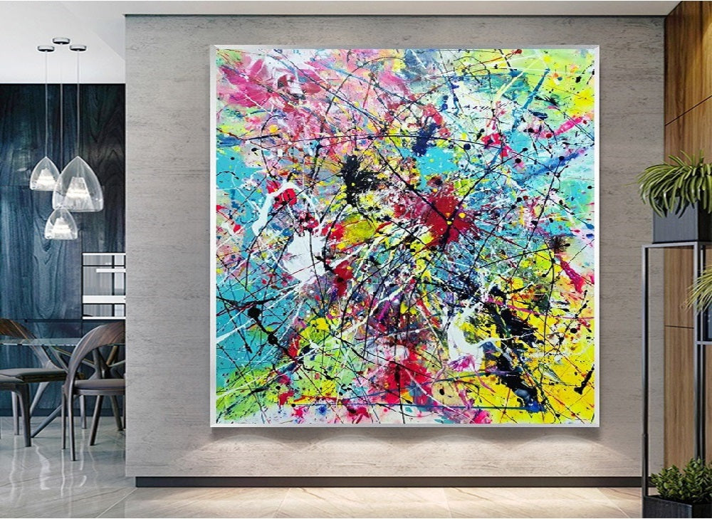 Handcrafted Abstract Painting, Modern Wall Art for Home Decor AB0087C