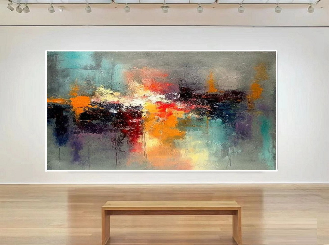 Handcrafted Abstract Painting, Modern Wall Art for Home Decor AB0088B