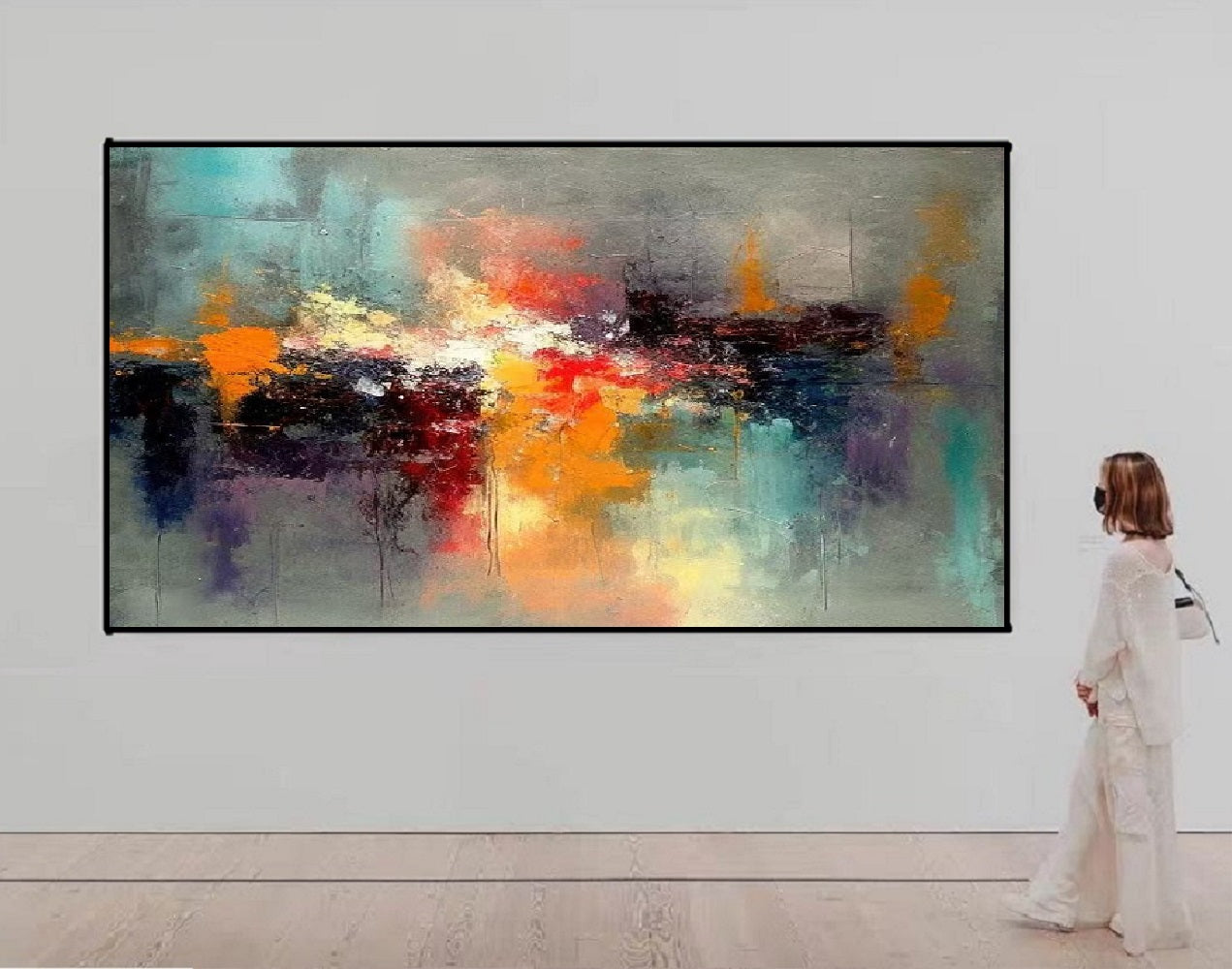 Handcrafted Abstract Painting, Modern Wall Art for Home Decor AB0088B
