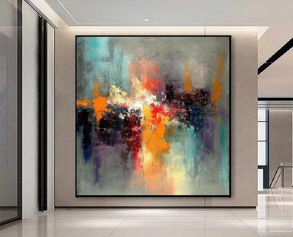 Handcrafted Abstract Painting, Modern Wall Art for Home Decor AB0088C