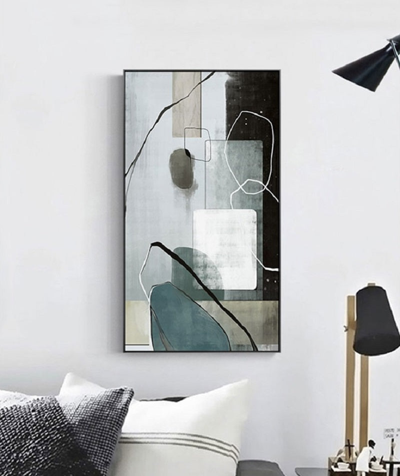 Handcrafted Abstract Painting, Modern Wall Art for Home Decor AB2023A