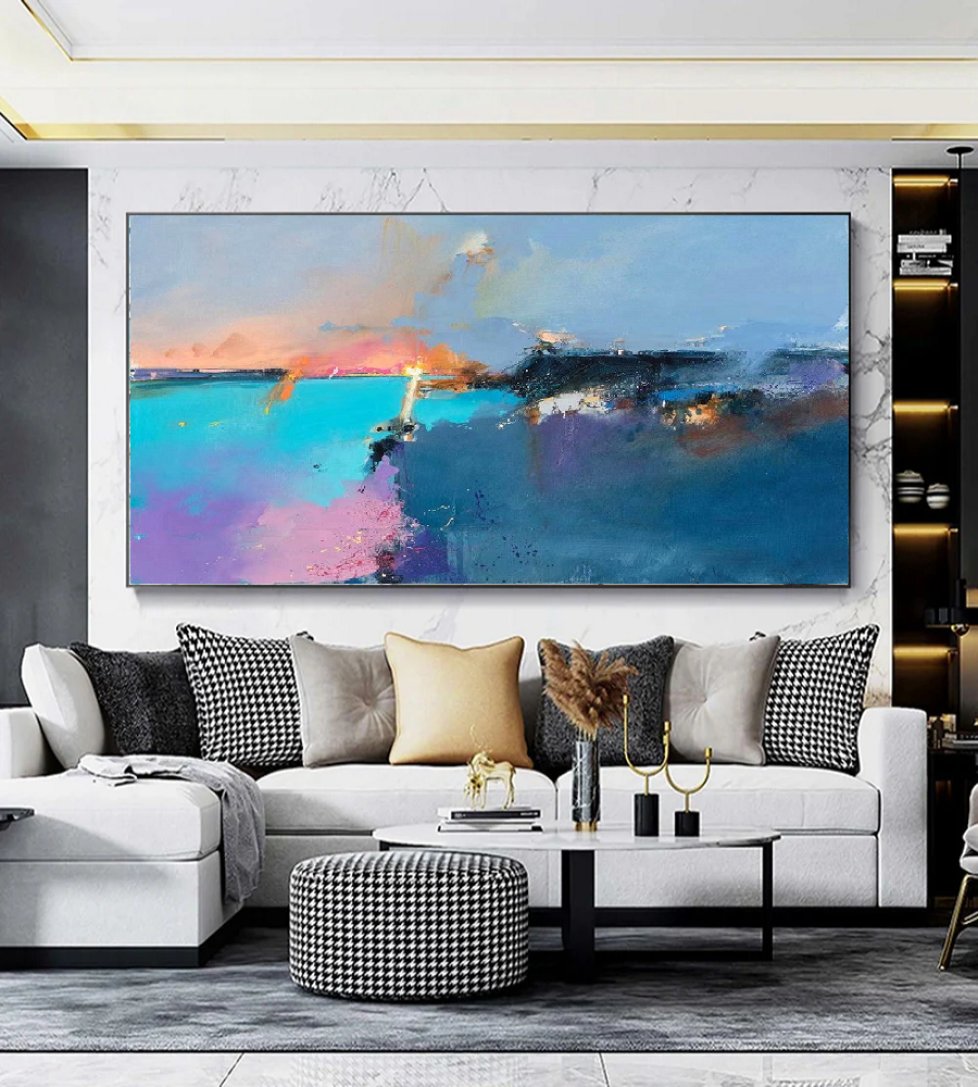 Handcrafted Abstract Painting, Modern Wall Art for Home Decor AB2077