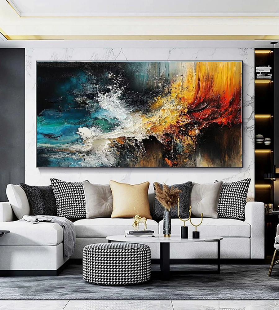Handcrafted Abstract Painting, Modern Wall Art for Home Decor AB2082