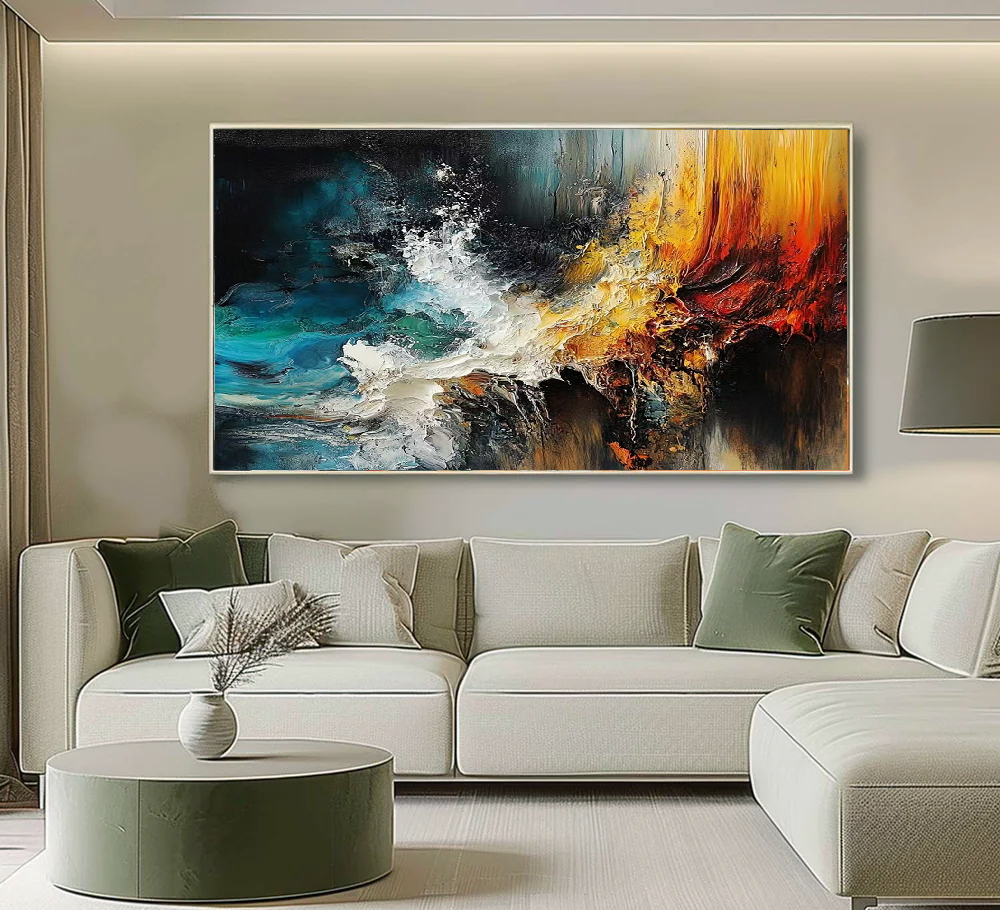 Handcrafted Abstract Painting, Modern Wall Art for Home Decor AB2082
