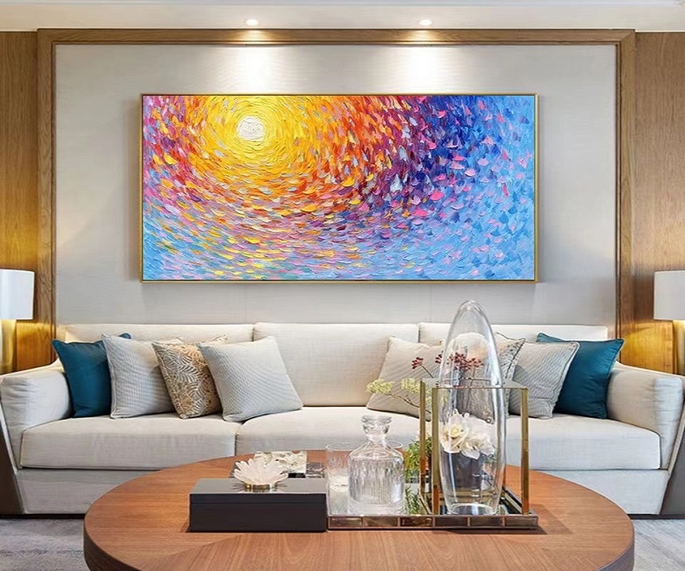 Handcrafted Abstract Painting, Modern Wall Art for Home Decor AB2090