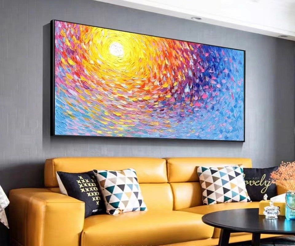 Handcrafted Abstract Painting, Modern Wall Art for Home Decor AB2090