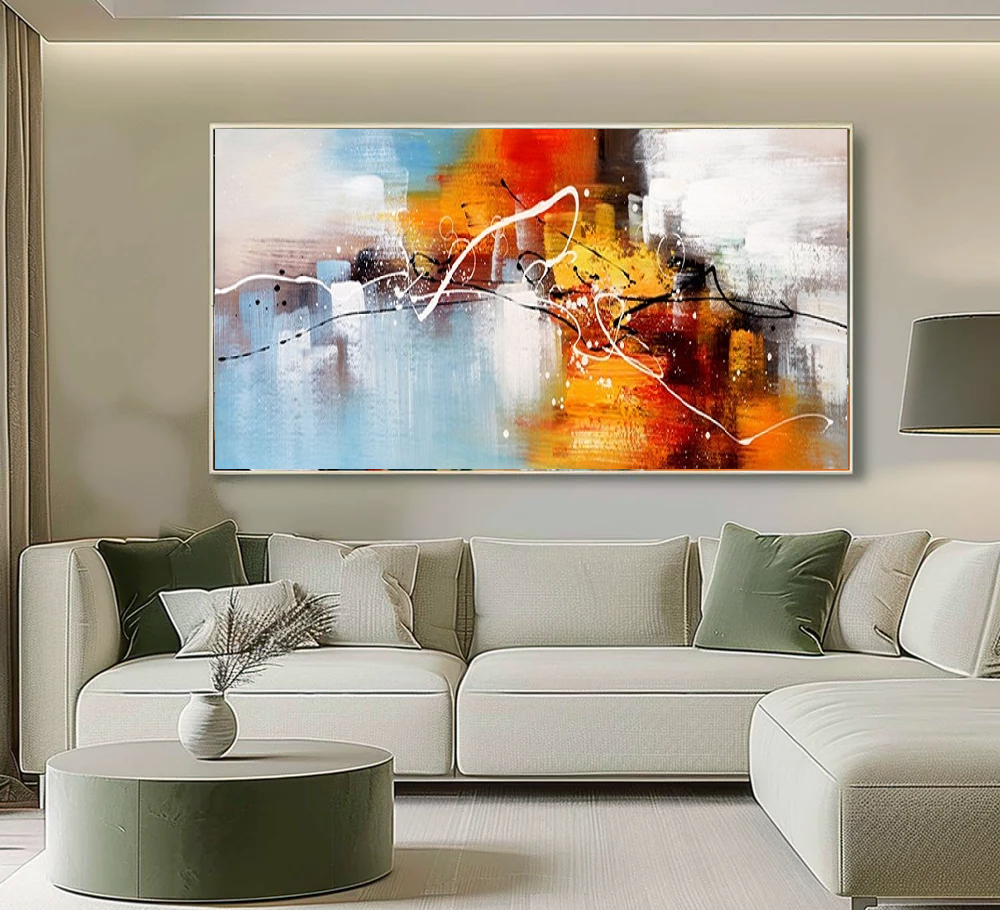 Handcrafted Abstract Painting, Modern Wall Art for Home Decor AB2093