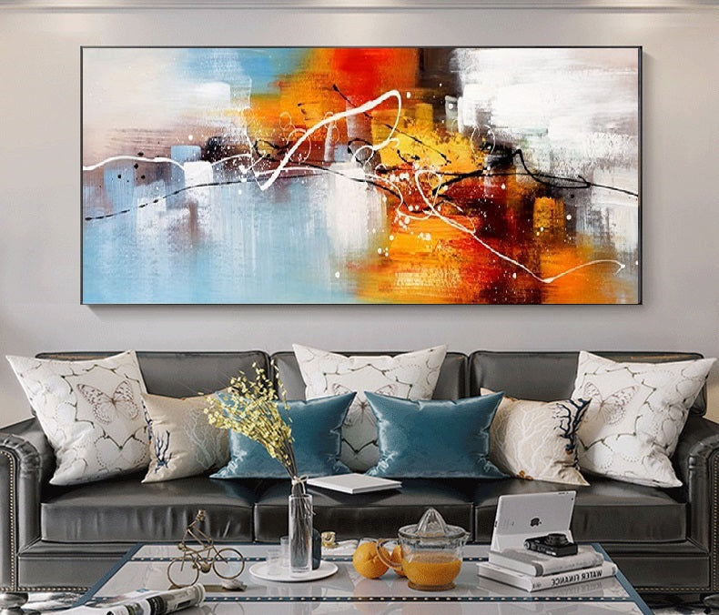 Handcrafted Abstract Painting, Modern Wall Art for Home Decor AB2093
