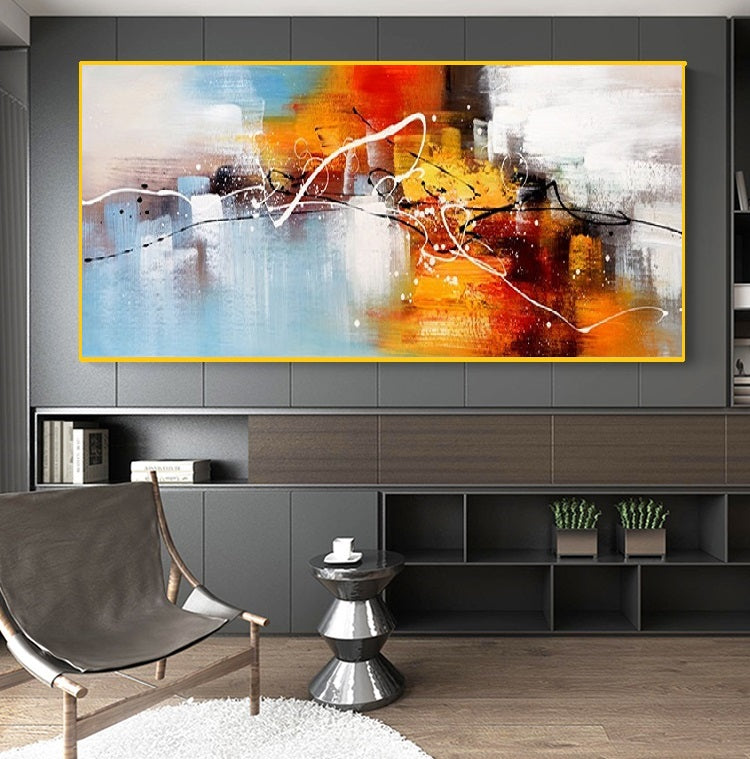 Handcrafted Abstract Painting, Modern Wall Art for Home Decor AB2093