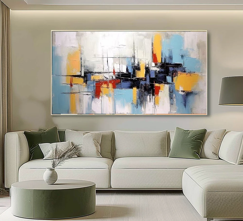 Handcrafted Abstract Painting, Modern Wall Art for Home Decor AB2100