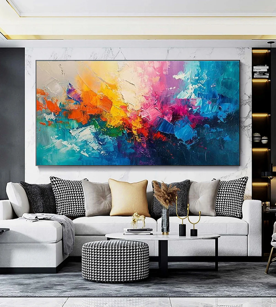 Handcrafted Abstract Painting, Modern Wall Art for Home Decor AB2104