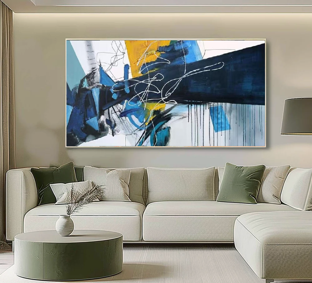 Handcrafted Abstract Painting, Modern Wall Art for Home Decor AB2106