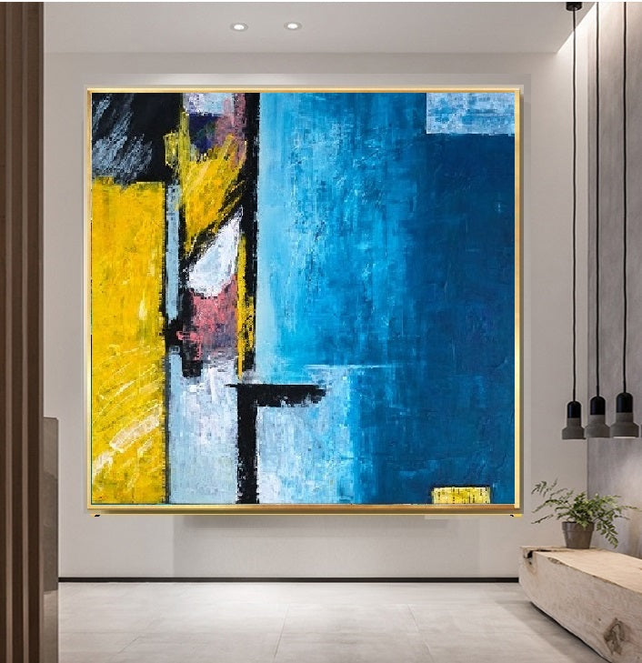 Handcrafted Abstract Painting, Modern Wall Art for Home Decor AB3003