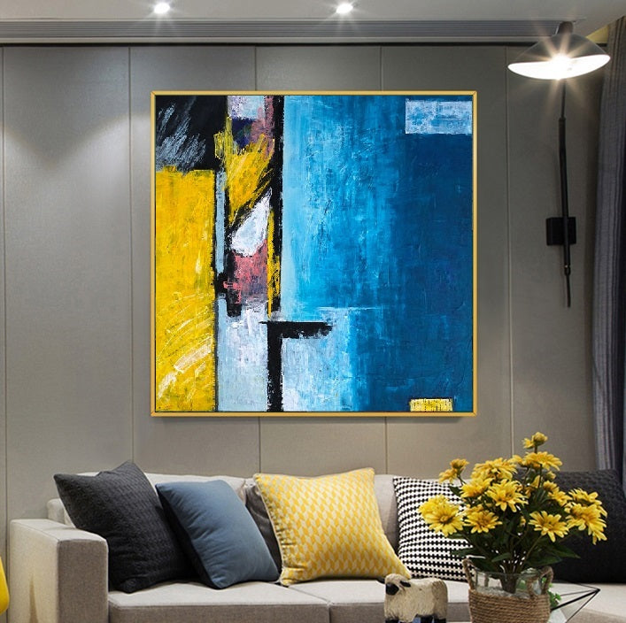 Handcrafted Abstract Painting, Modern Wall Art for Home Decor AB3003