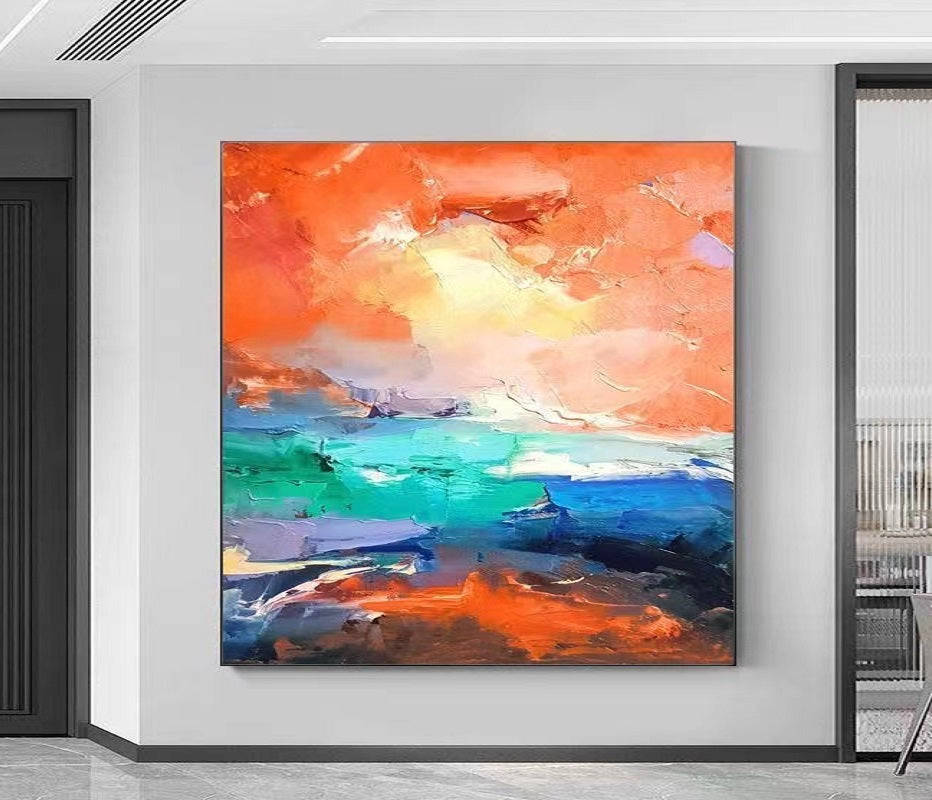 Handcrafted Abstract Painting, Modern Wall Art for Home Decor AB3007