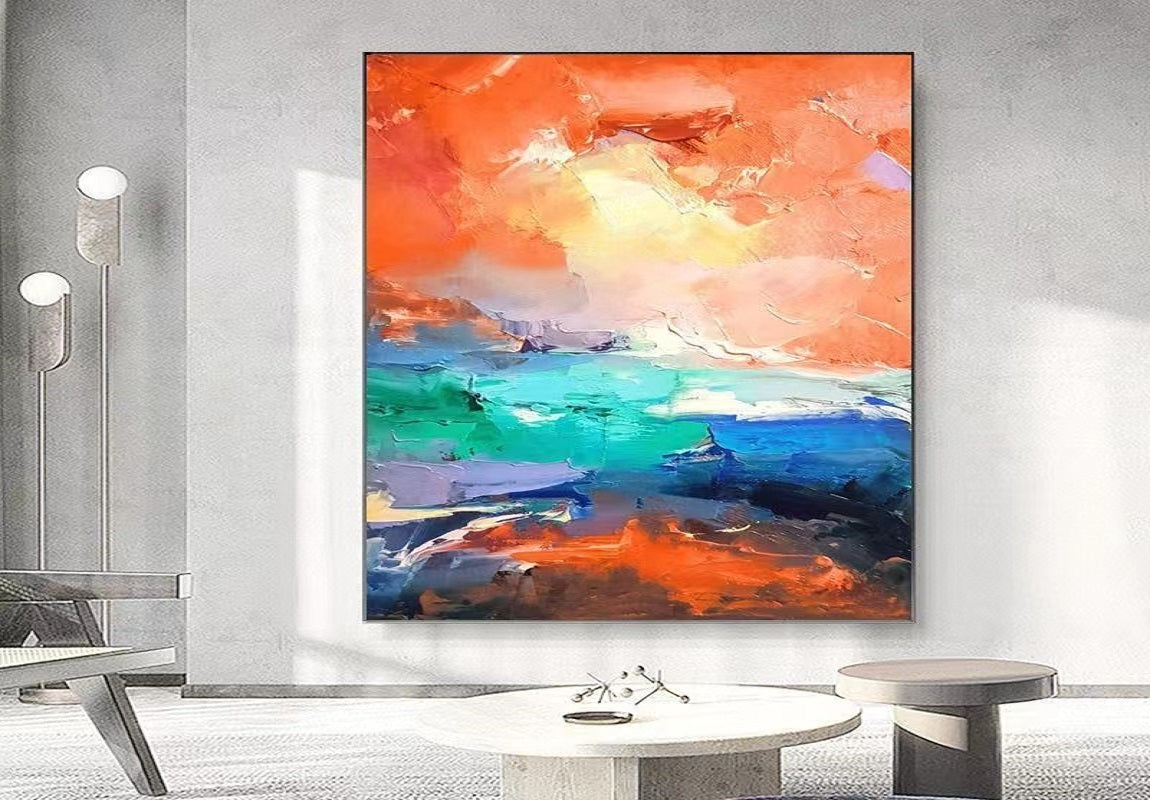 Handcrafted Abstract Painting, Modern Wall Art for Home Decor AB3007