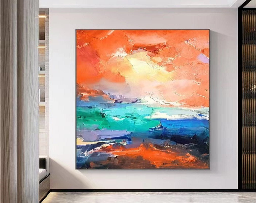 Handcrafted Abstract Painting, Modern Wall Art for Home Decor AB3007