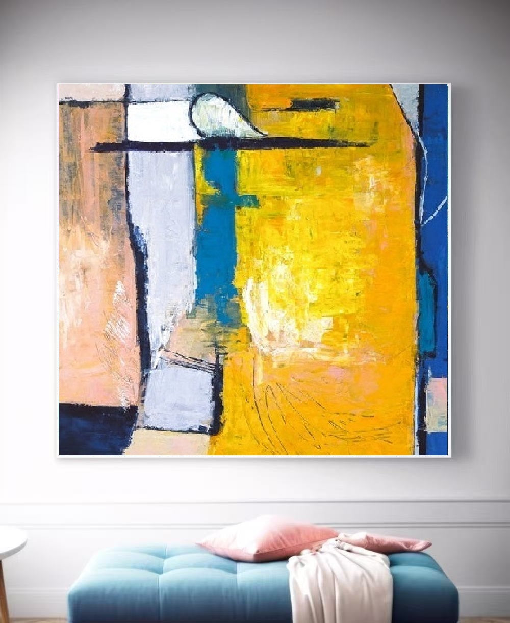 Handcrafted Abstract Painting, Modern Wall Art for Home Decor AB3009