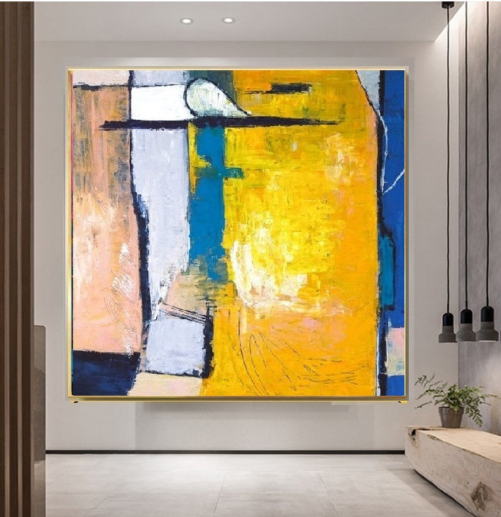 Handcrafted Abstract Painting, Modern Wall Art for Home Decor AB3009
