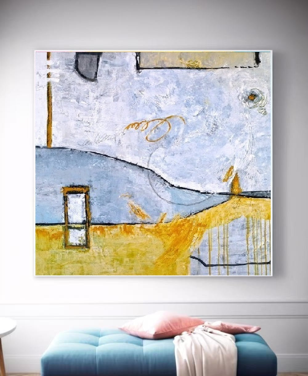 Handcrafted Abstract Painting, Modern Wall Art for Home Decor AB3010A