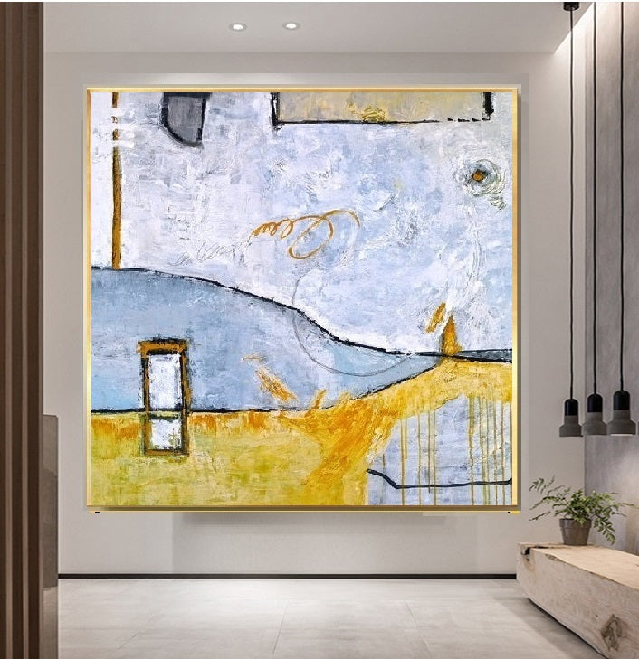 Handcrafted Abstract Painting, Modern Wall Art for Home Decor AB3010A