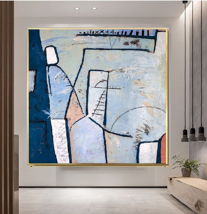 Handcrafted Abstract Painting, Modern Wall Art for Home Decor AB3010C