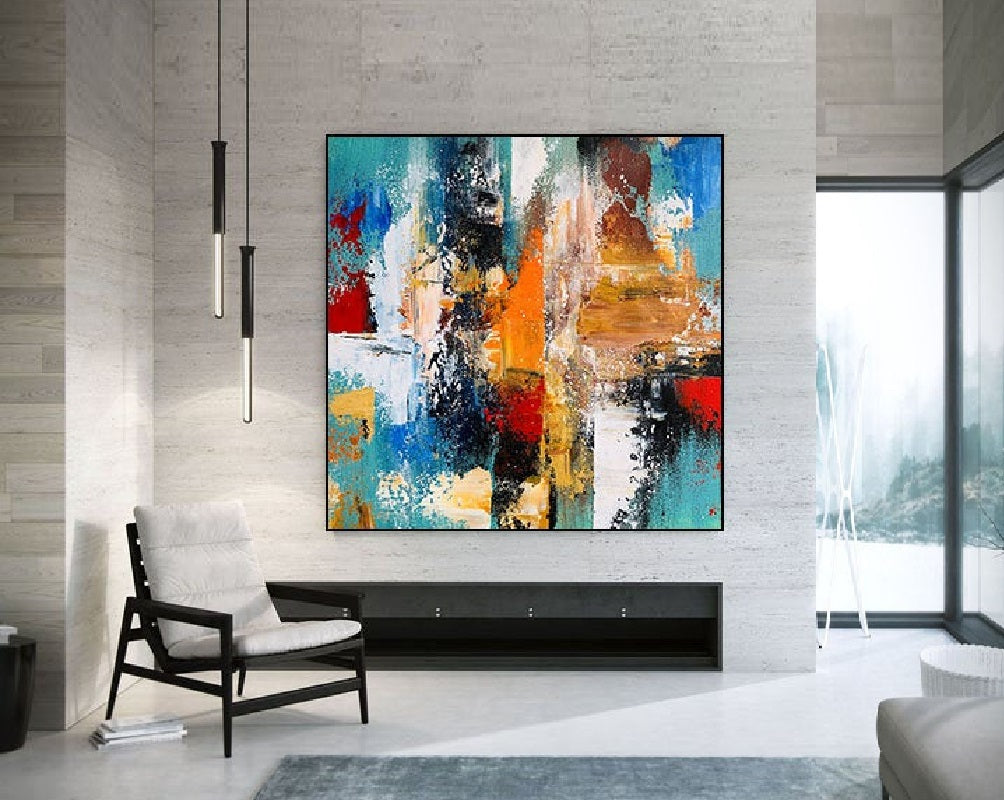 Handcrafted Abstract Painting, Modern Wall Art for Home Decor AB3011