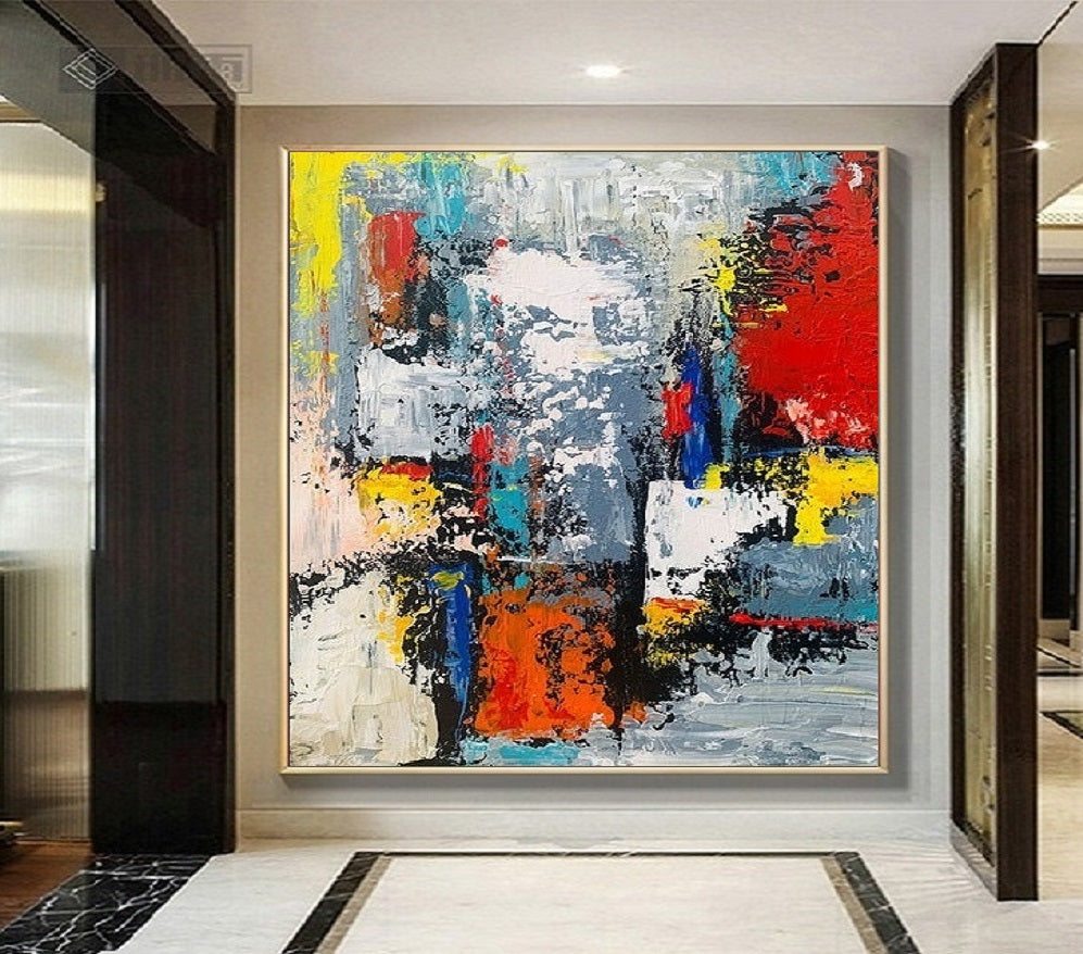 Handcrafted Abstract Painting, Modern Wall Art for Home Decor AB3012