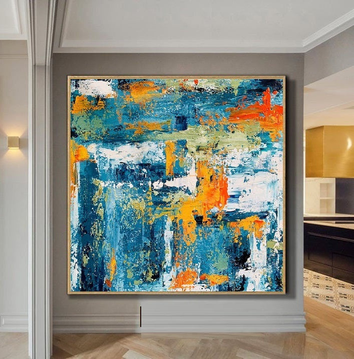 Handcrafted Abstract Painting, Modern Wall Art for Home Decor AB3013