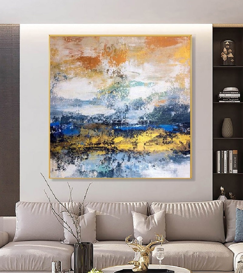 Handcrafted Abstract Painting, Modern Wall Art for Home Decor AB3014