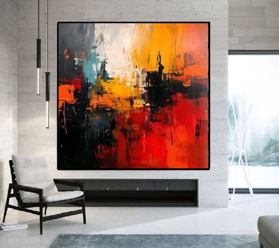 Handcrafted Abstract Painting, Modern Wall Art for Home Decor AB3016